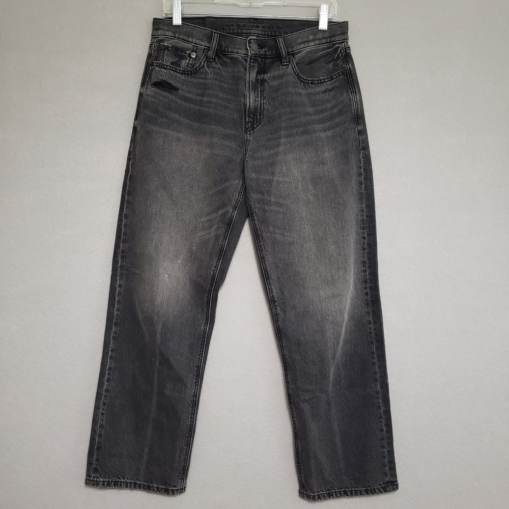 American‎ Eagle Womens 2 Short Strigid Mom Jeans Black High Rise Distress Grunge